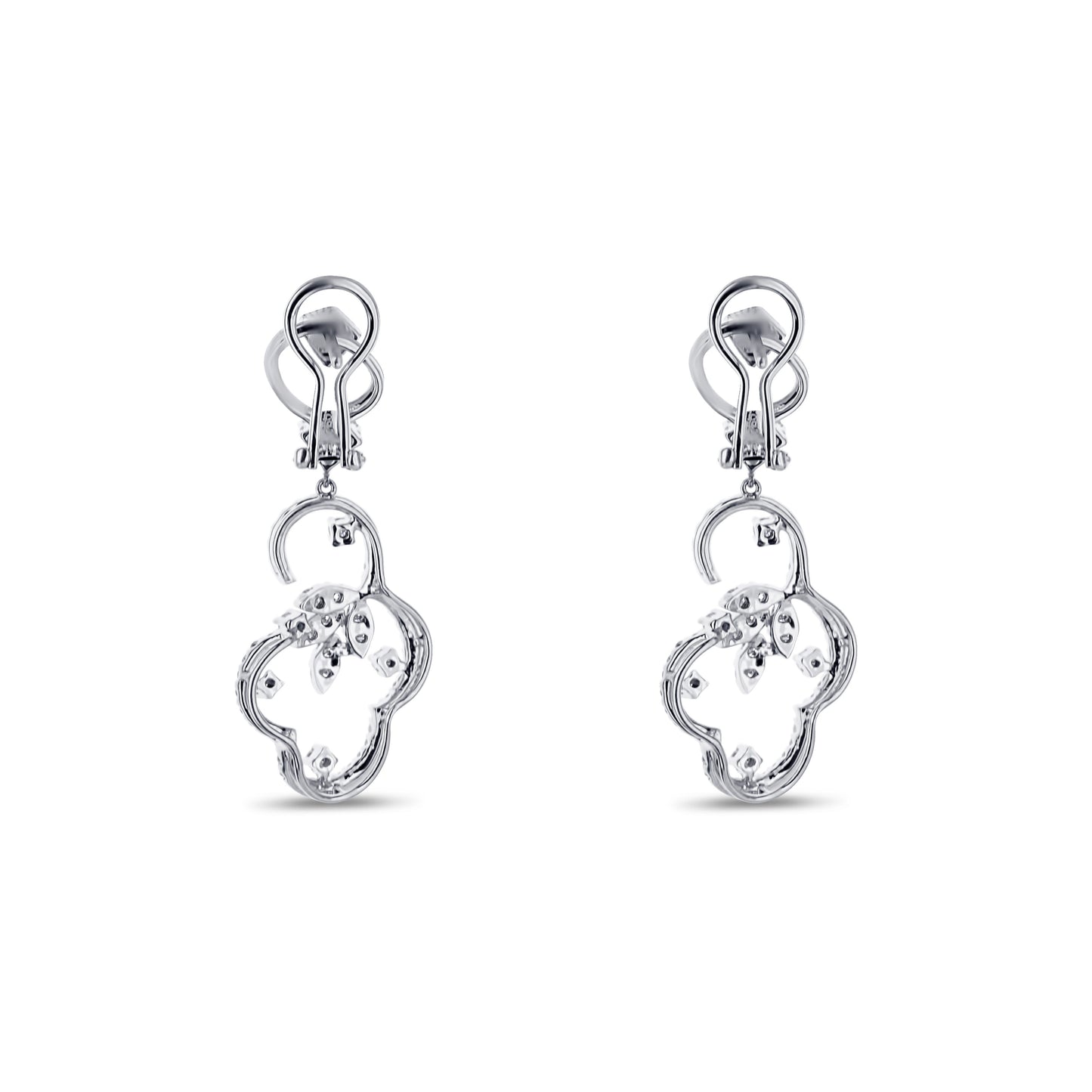 18K White Gold Cloud Diamond Earrings