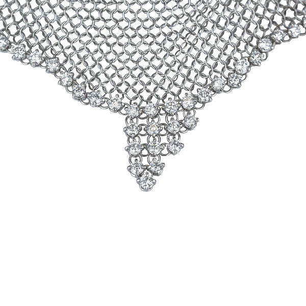 18K White Gold Waterfall Diamond Necklace