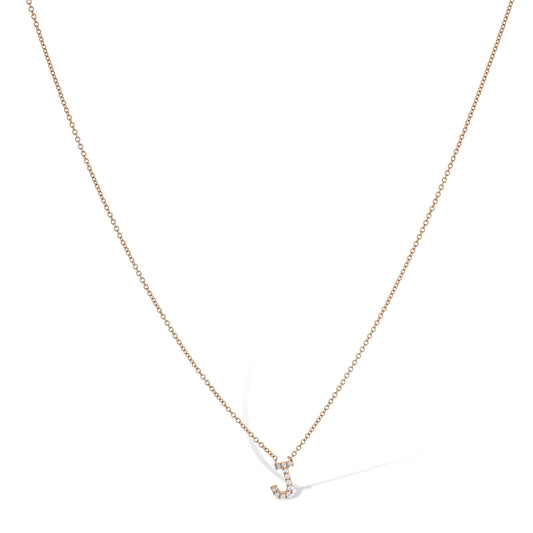 14K Rose Gold Letter 'J' Diamond Pendant Necklace