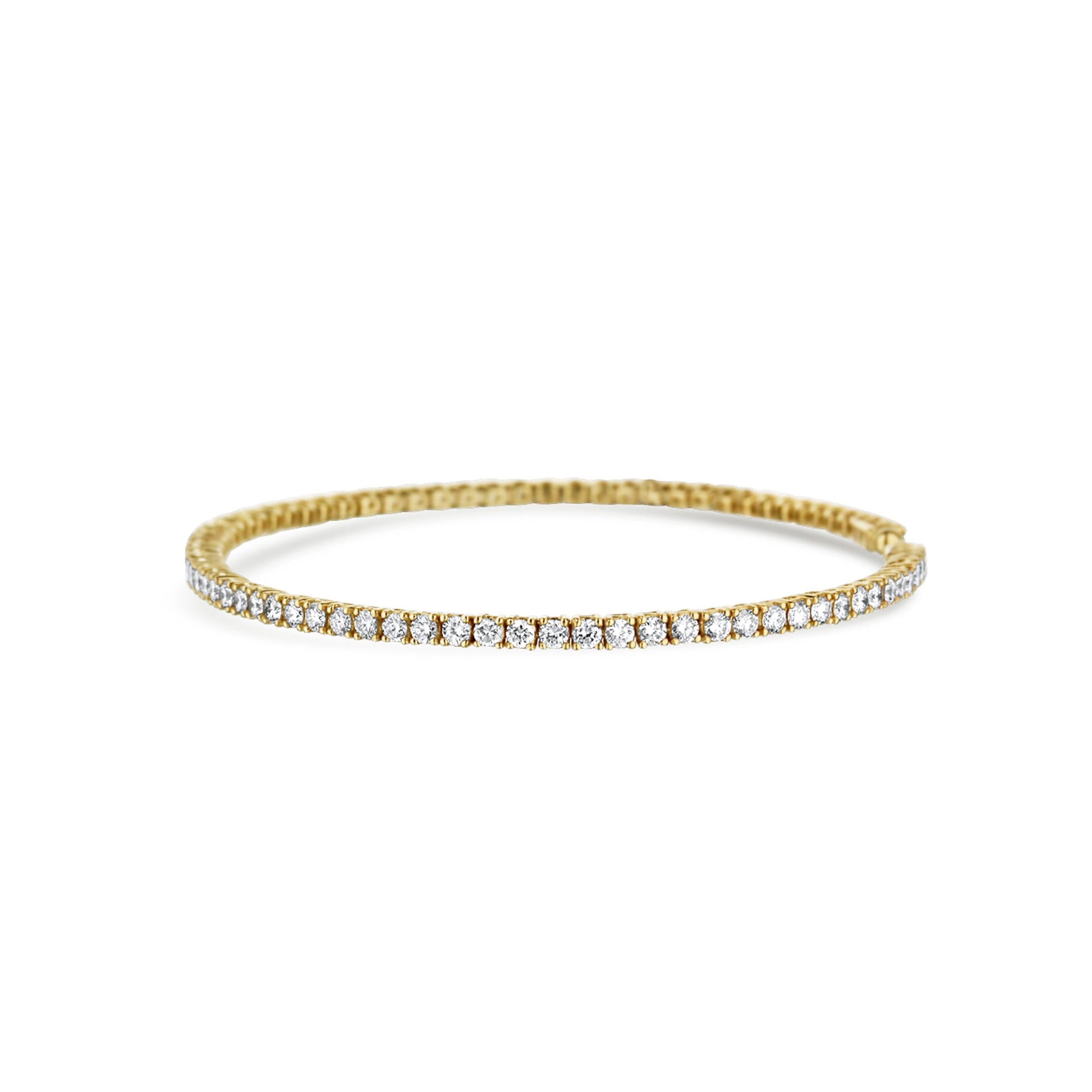 18K Yellow Gold Diamond Prong Set 2.25 Inch Oval Cuff