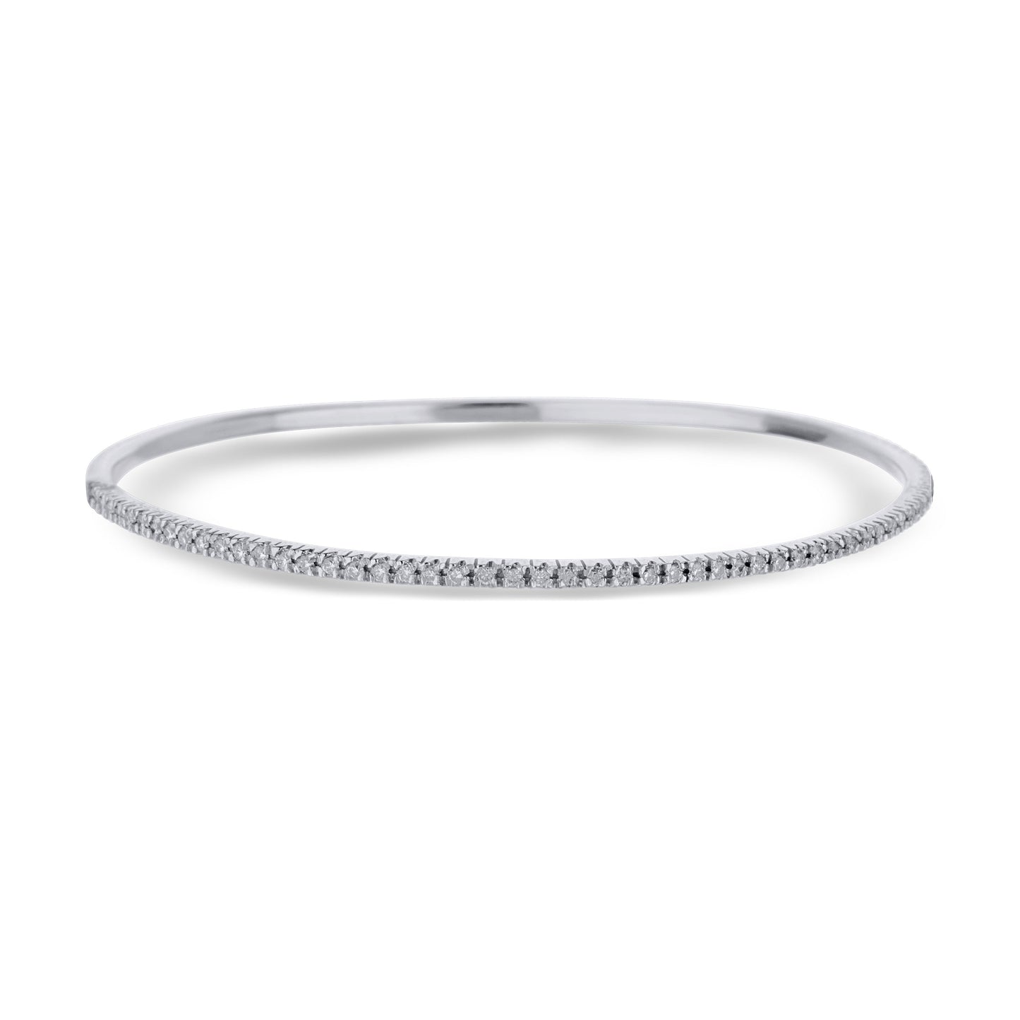 18K White Gold Eternity Mutual Prong Set Bangle