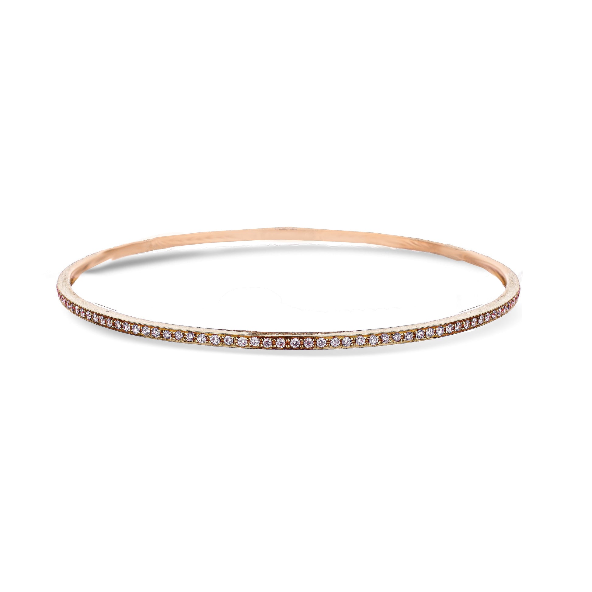 18K Rose Gold Eternity Bangle Bracelet