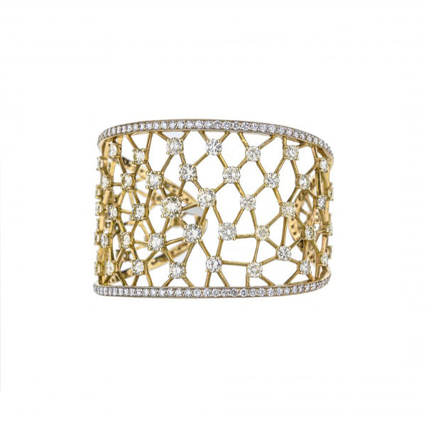 18K Yellow Gold Diamond Cuff Bracelet