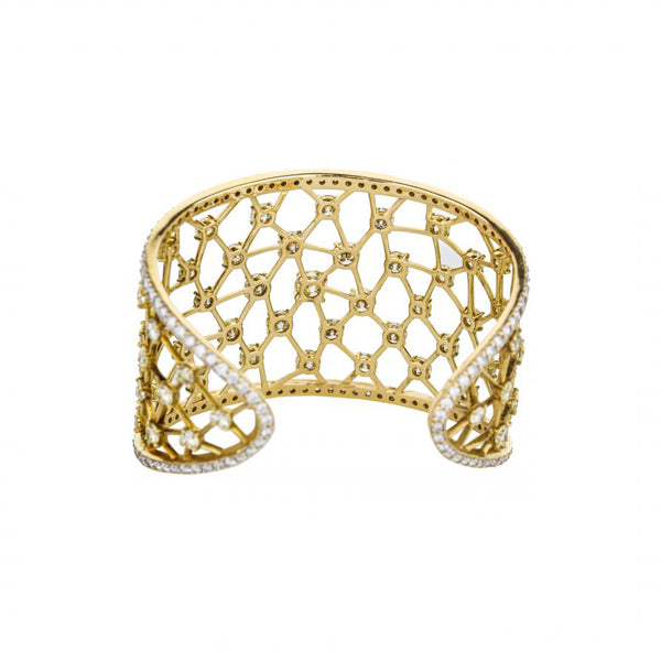 18K Yellow Gold Diamond Cuff Bracelet