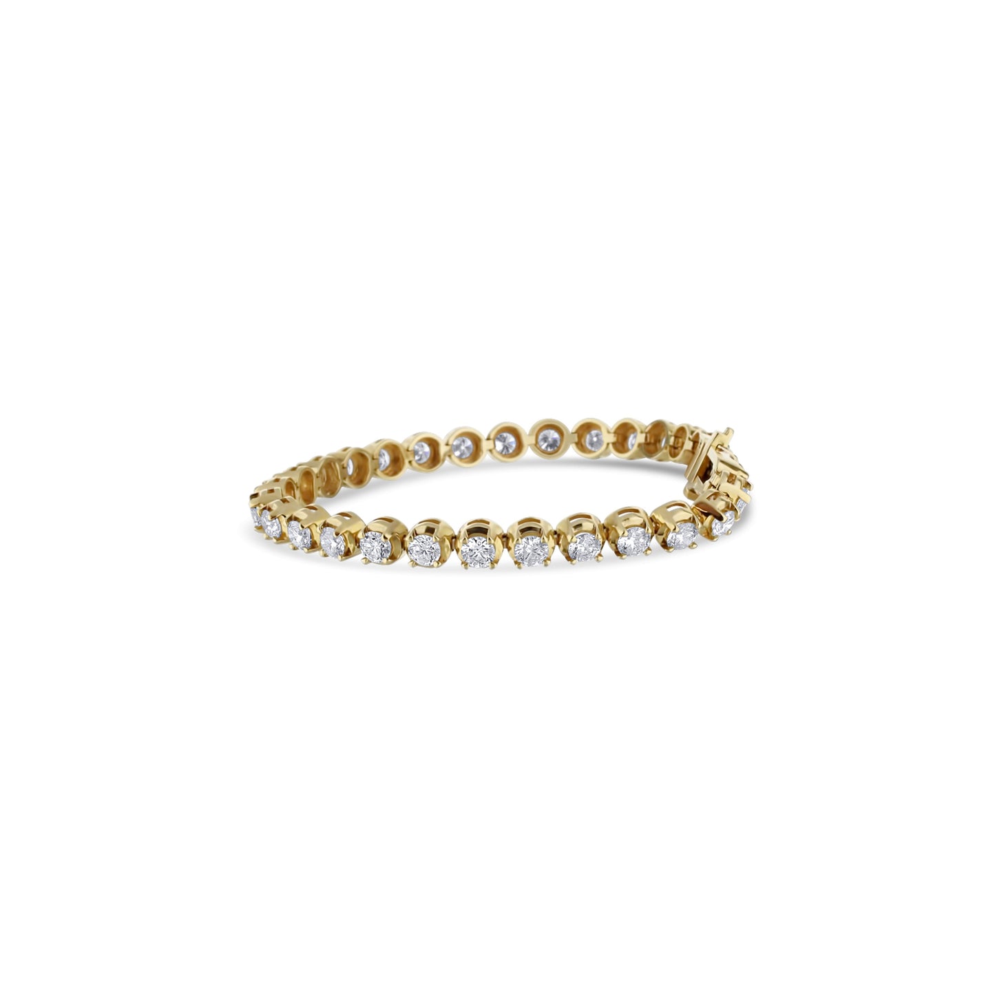 14K Yellow Gold Prong Set Diamond Tennis Bracelet