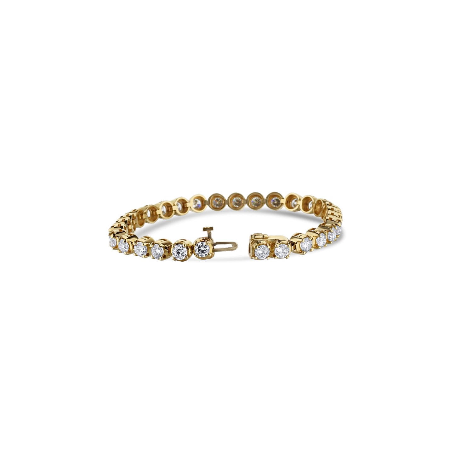 14K Yellow Gold Prong Set Diamond Tennis Bracelet