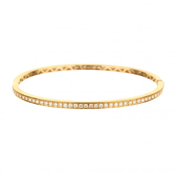 18K Rose Gold Diamond Hinged Eternity Bangle