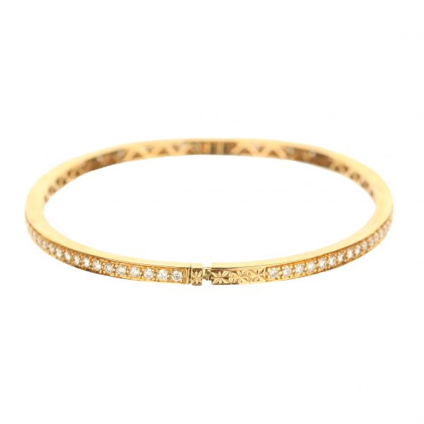 18K Rose Gold Diamond Hinged Eternity Bangle