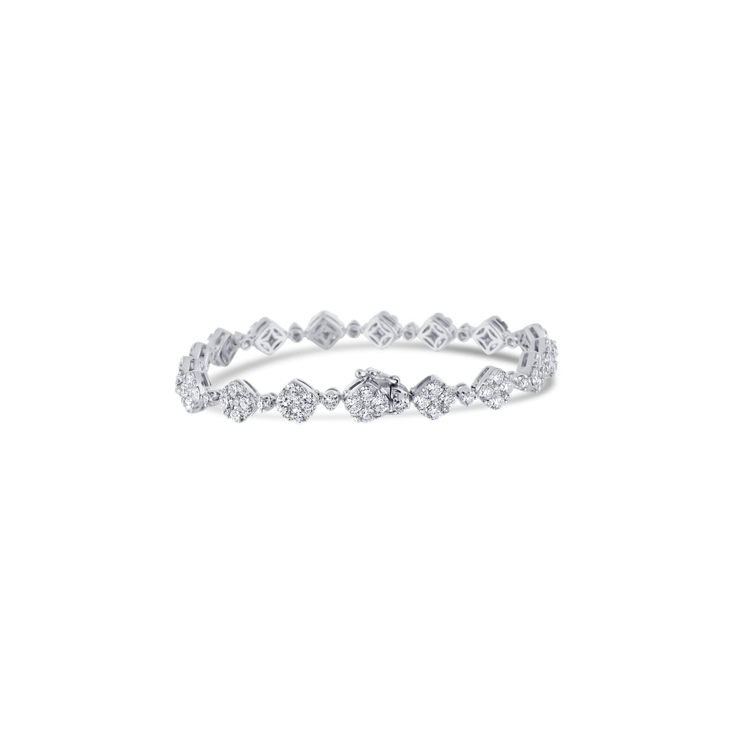 18K White Gold Diamond Shaped Setting Bracelet