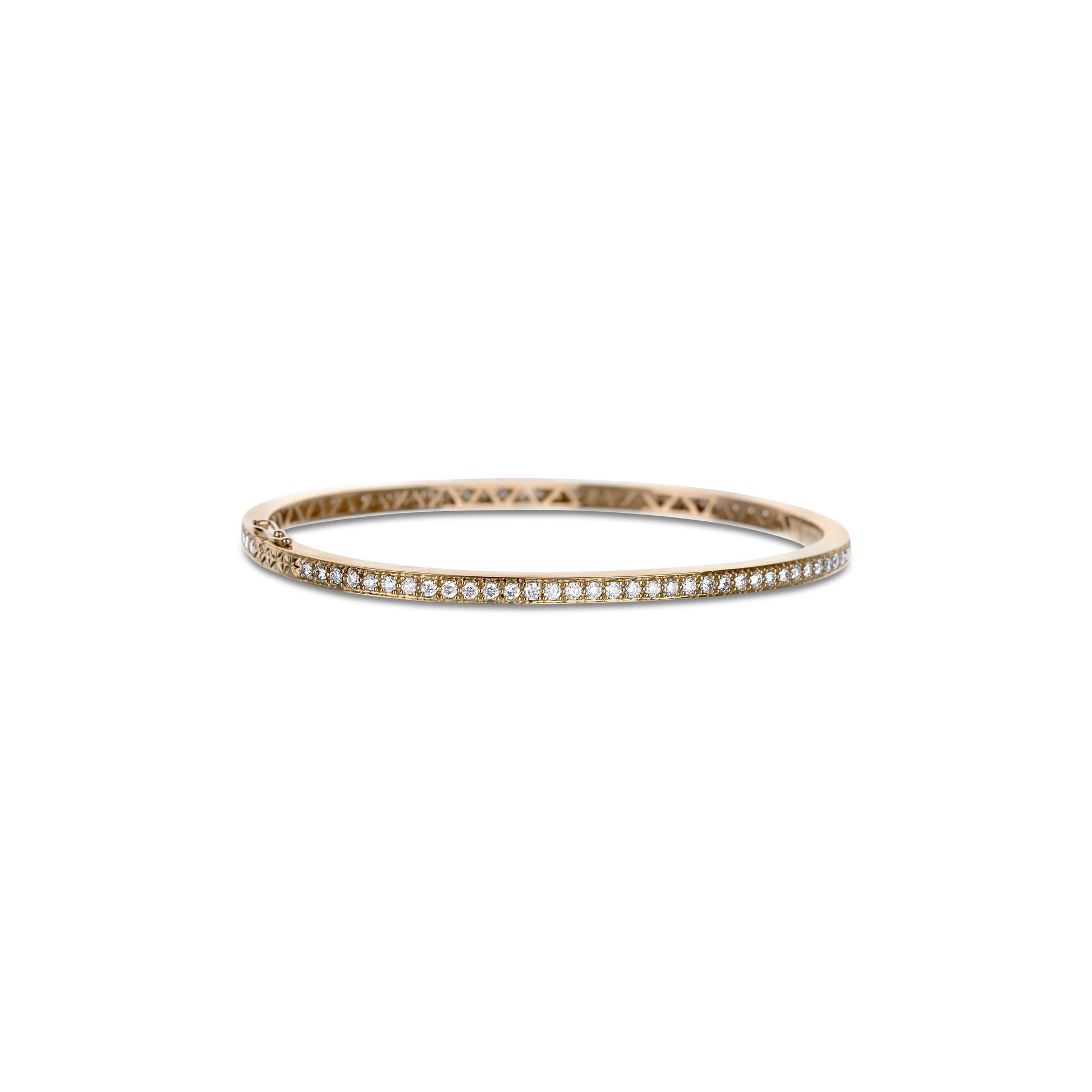 18K Rose Gold Diamond Bangle Bracelet