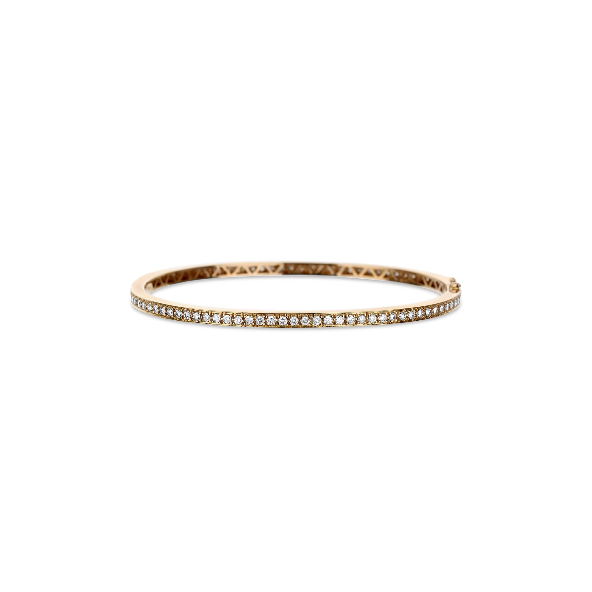 18K Rose Gold Diamond Bangle Bracelet