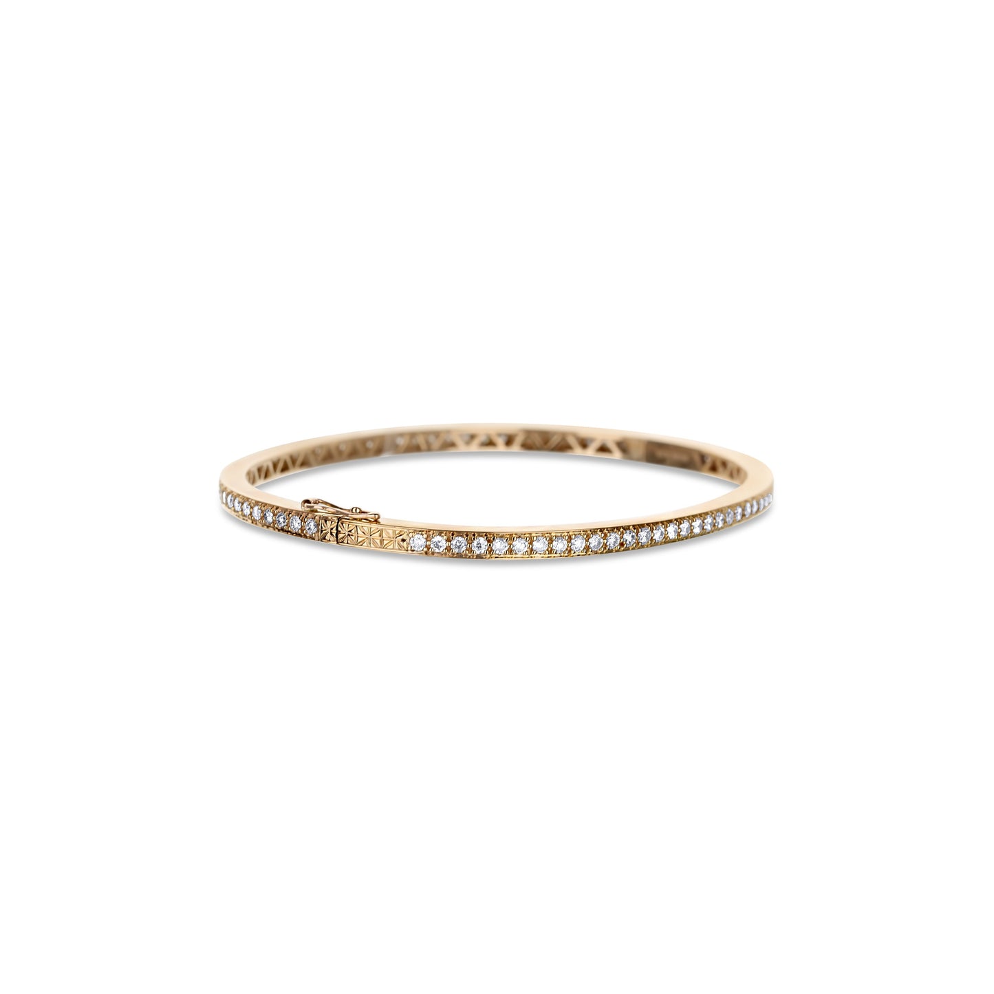 18K Rose Gold Diamond Bangle Bracelet