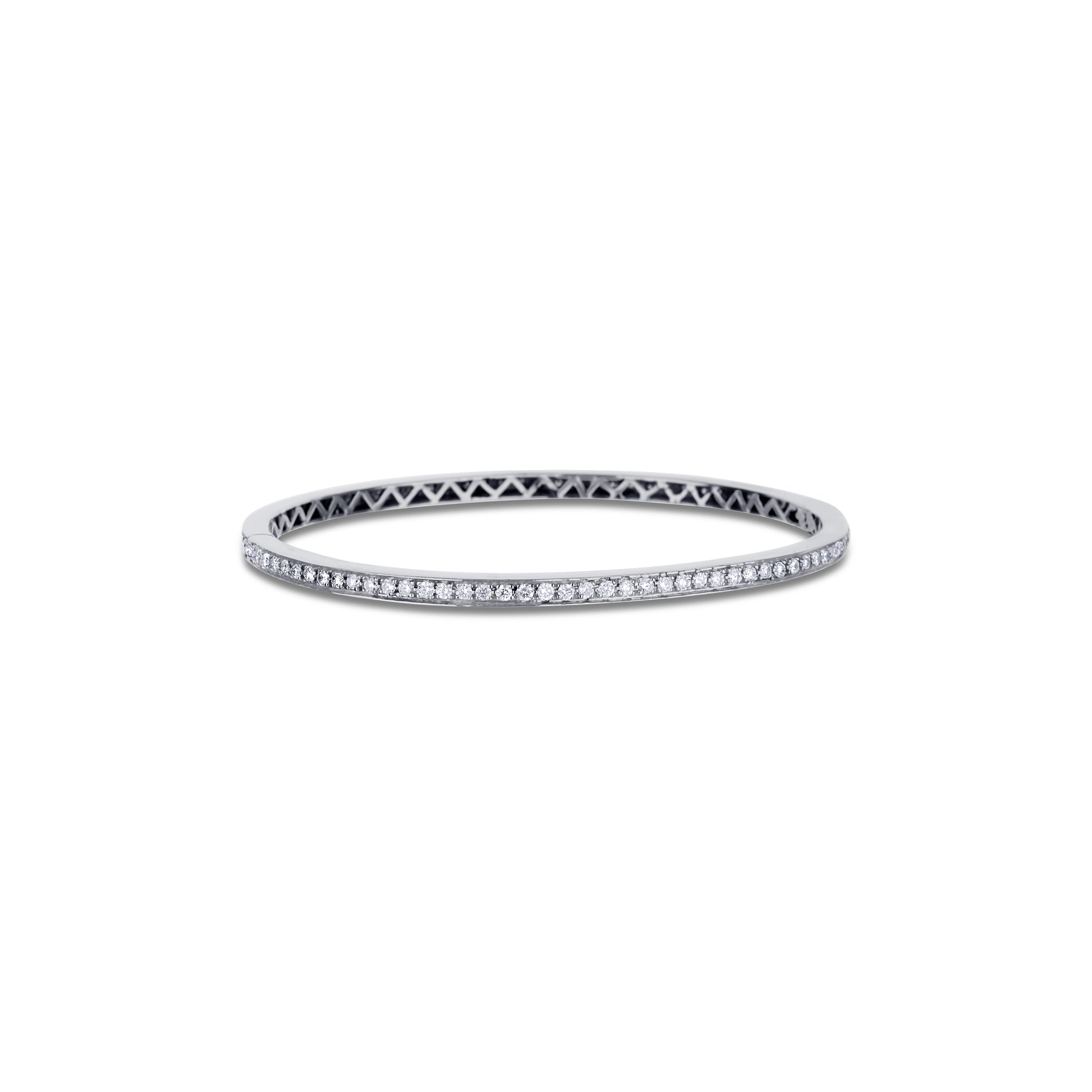 18K White Gold Diamond Bangle Bracelet