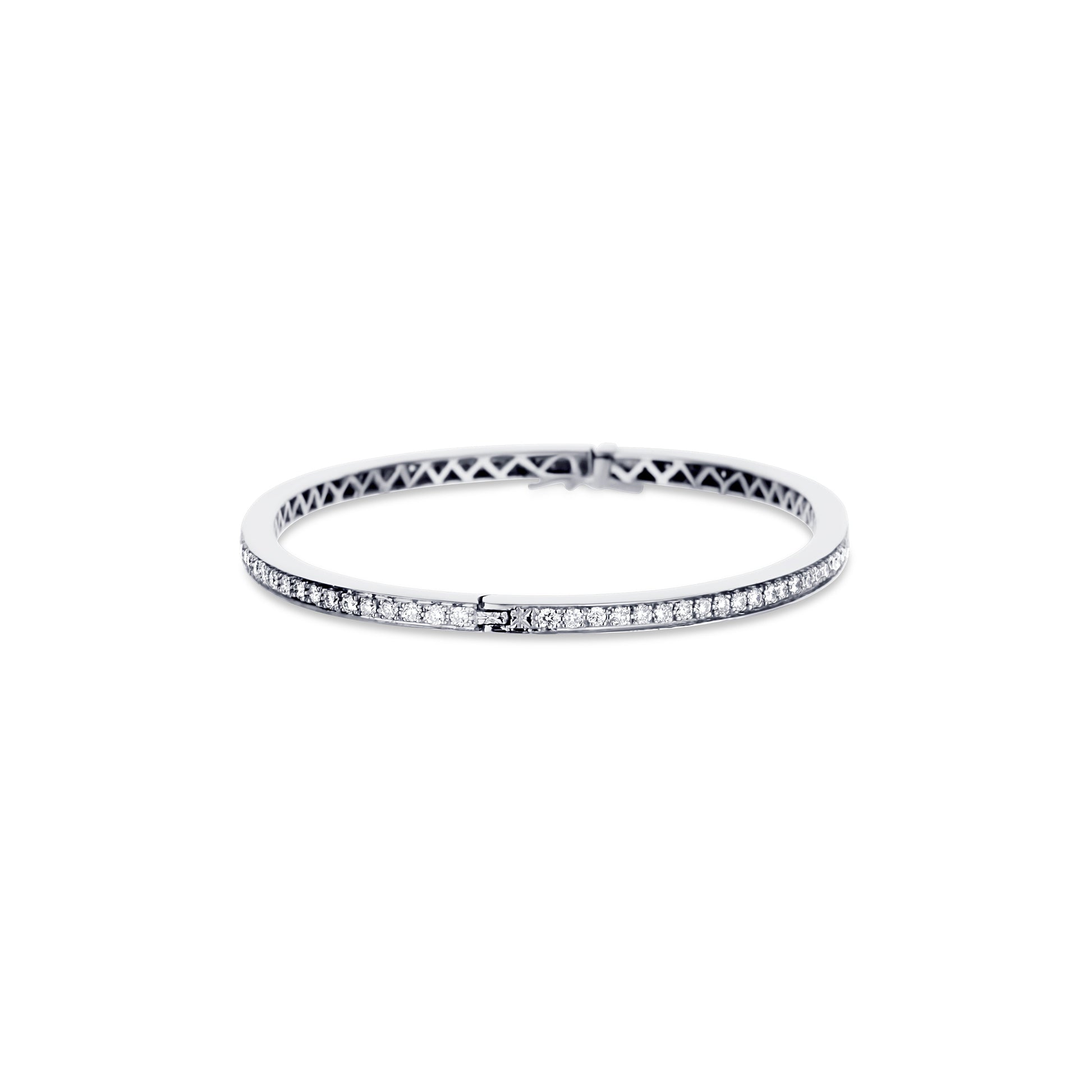 18K White Gold Diamond Bangle Bracelet