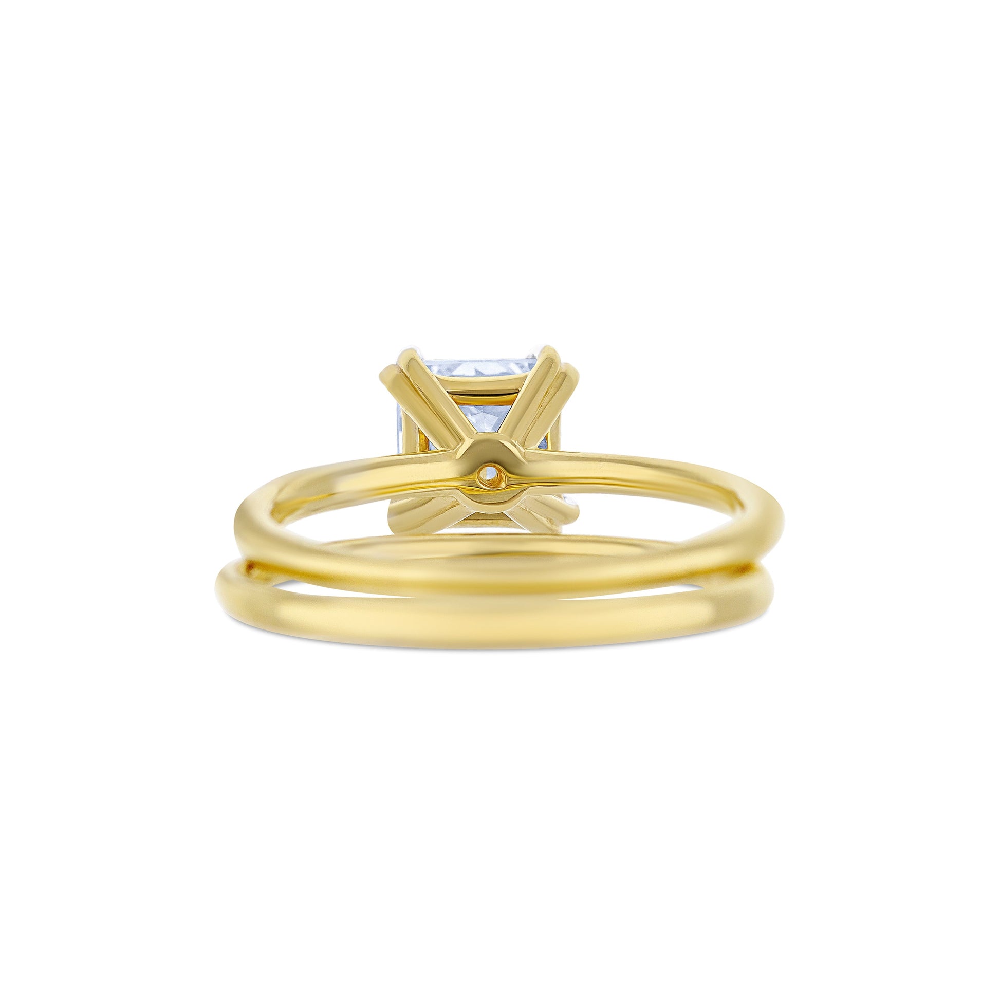 18k Yellow Gold Wedding Set Solitaire Ring