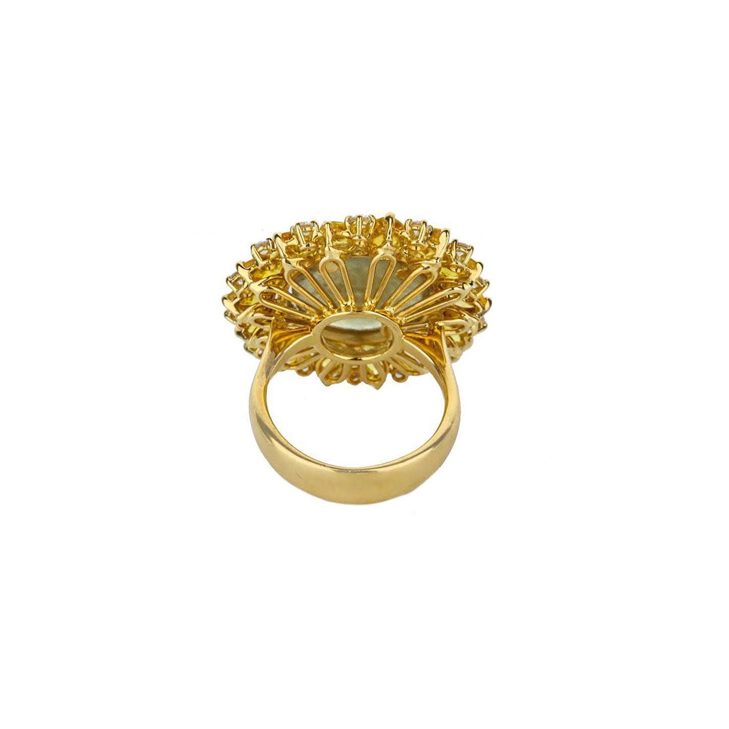 18K Yellow Gold Yellow Sapphire & Diamond Burst Ring