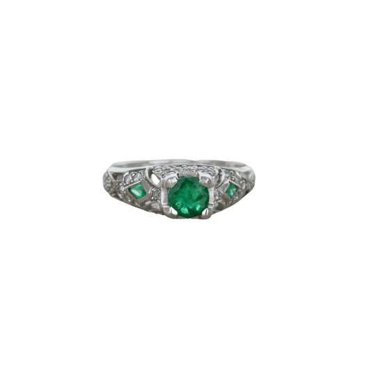 Vintage Emerald And Diamond Ring