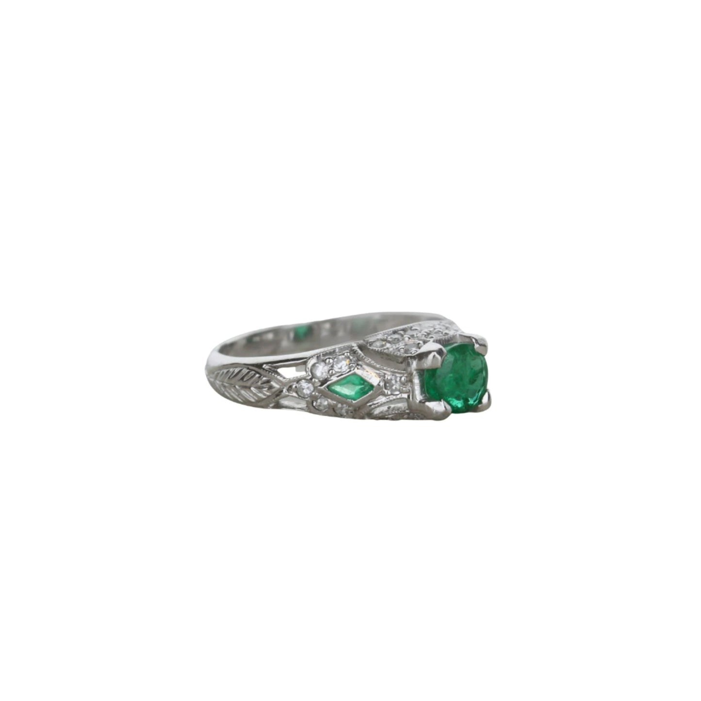 Vintage Emerald And Diamond Ring