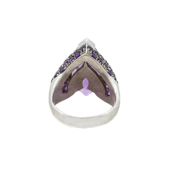 Art Deco Marquise Amethyst And Diamond Ring