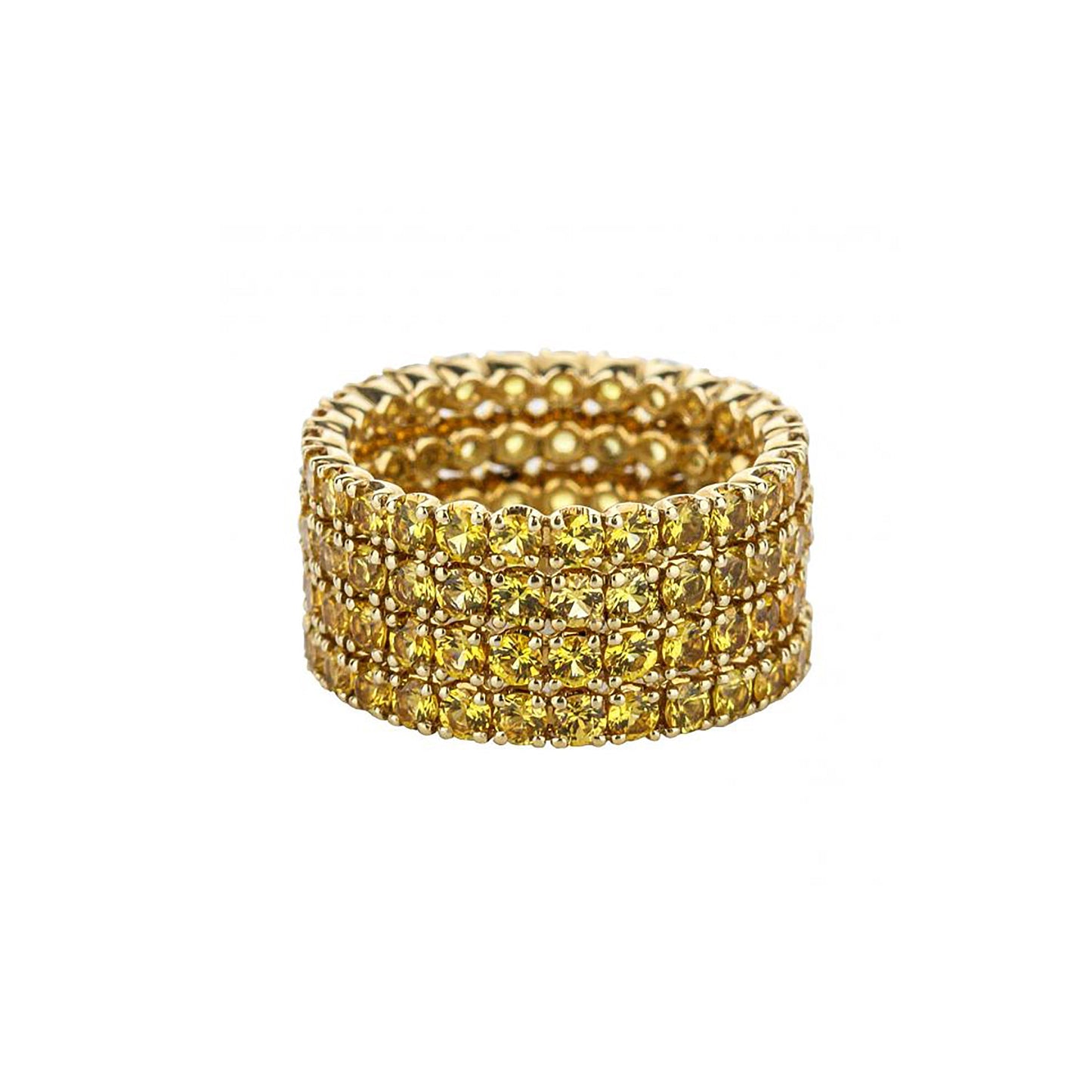 18K Yellow Sapphire Four Row Eternity Band