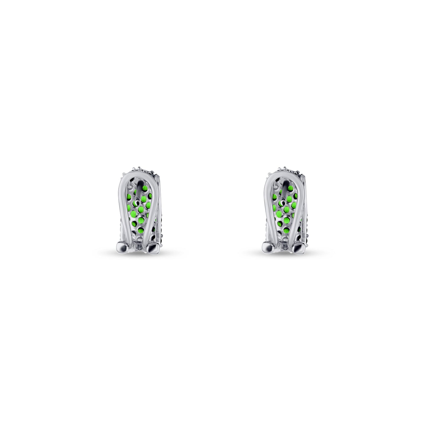 18K White Gold Omega Backing Earrings