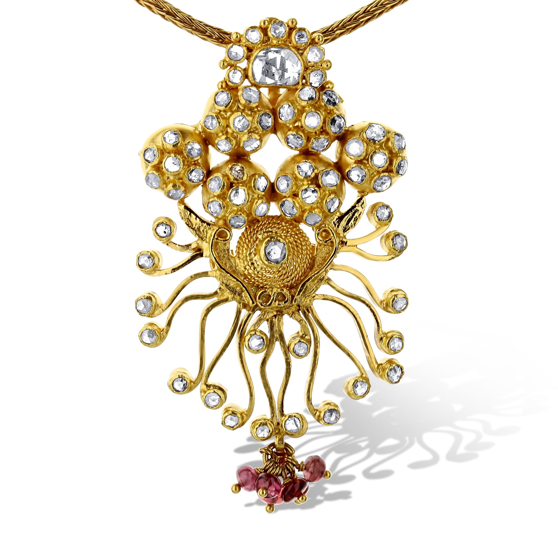 22K Gold Indian Inspired Diamond Necklace