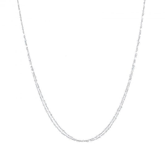 18K White Gold 40" Moonstone Briolette Necklace