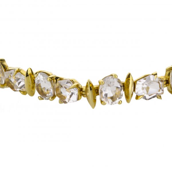 18K Yellow Gold Clear Quartz Tennis Bracelet