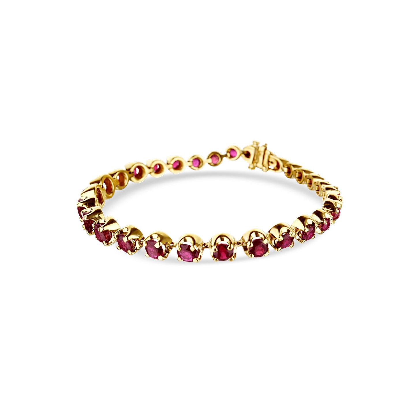 14K Yellow Gold Graduated Ruby Bracelet