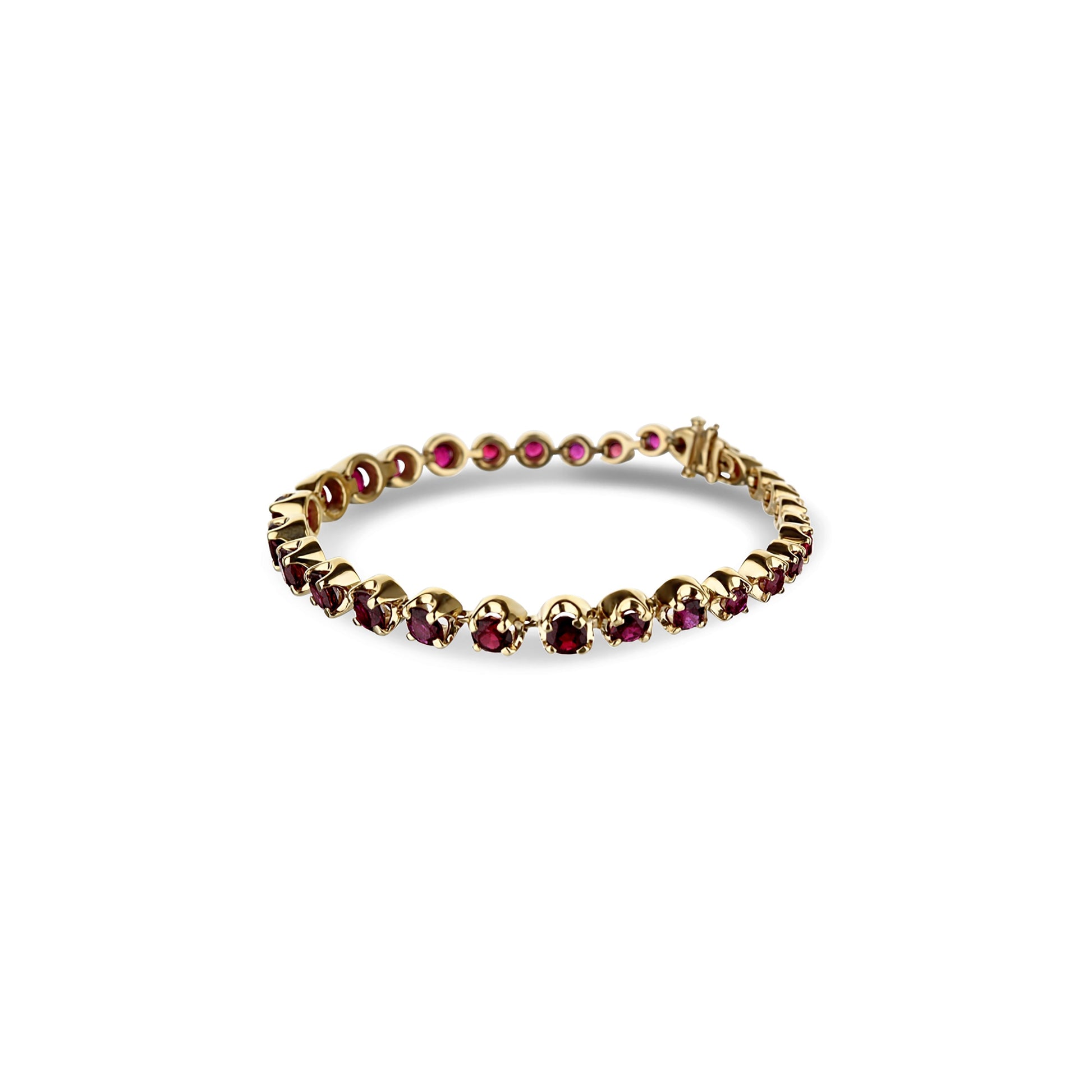 14K Yellow Gold Graduated Ruby Bracelet