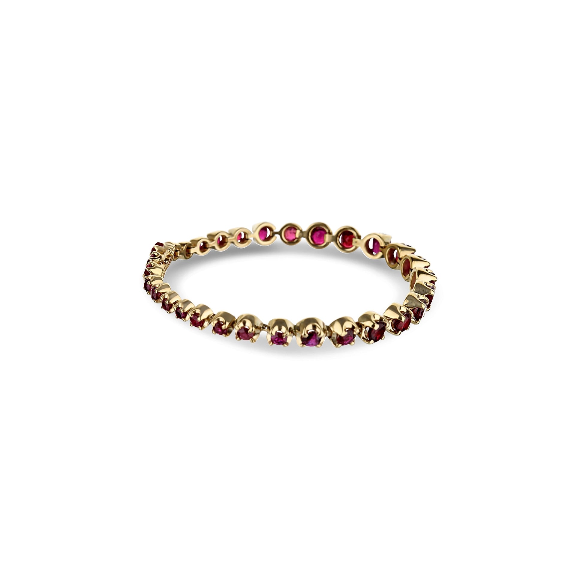 14K Yellow Gold Graduated Ruby Bracelet