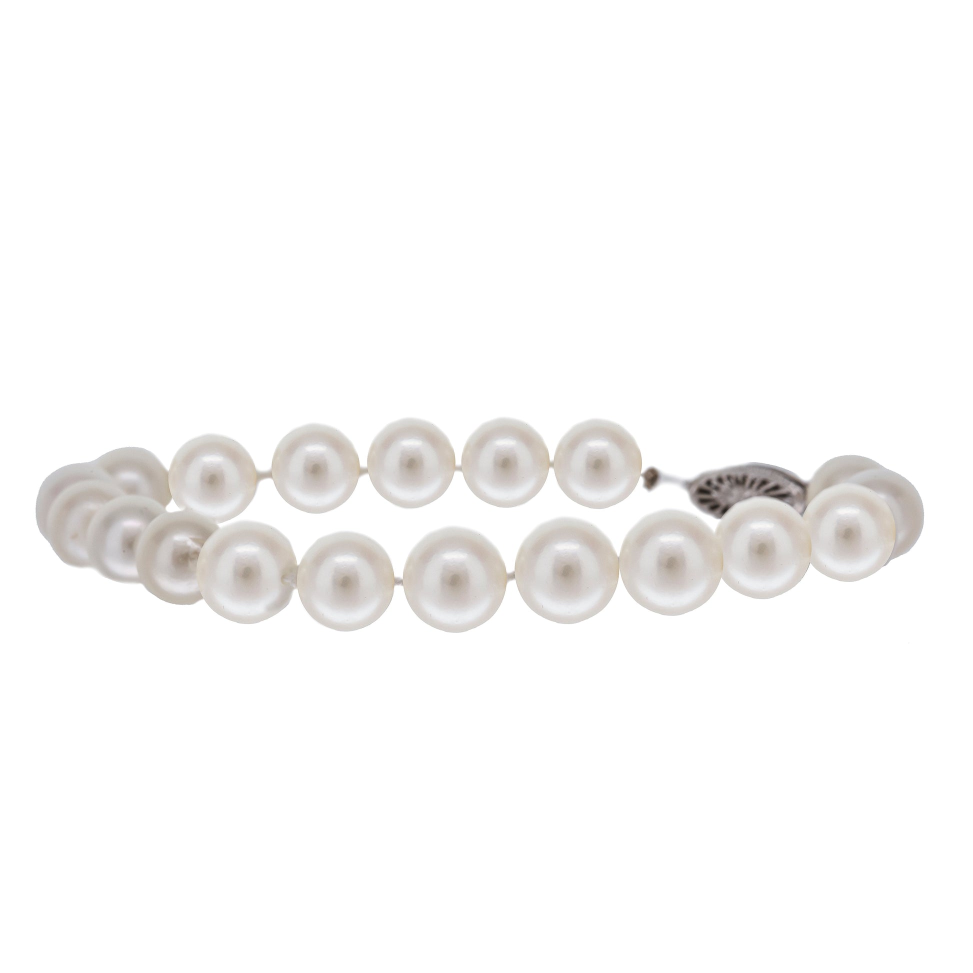 White Pearl Bracelet 14K White Gold Clasp