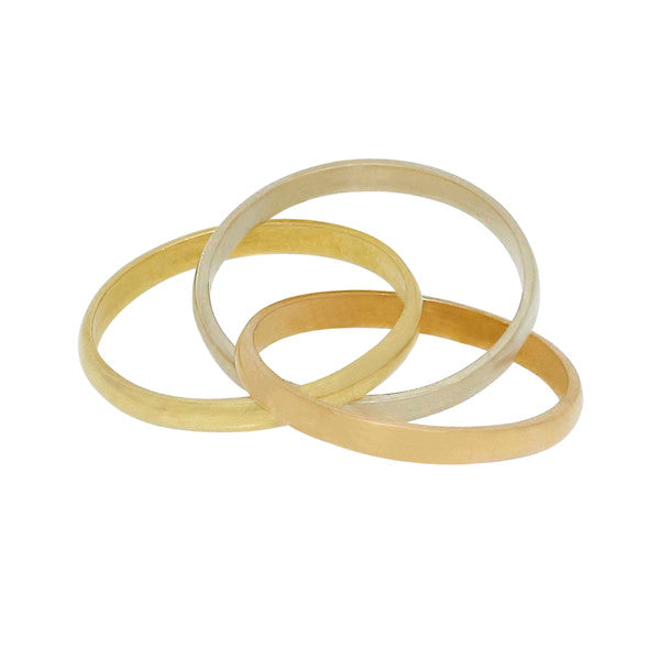 18K Tri-Color Gold Rolling Ring