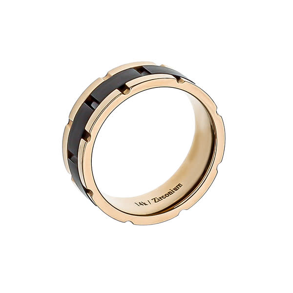 14K Rose Gold Chain Link Men's Band