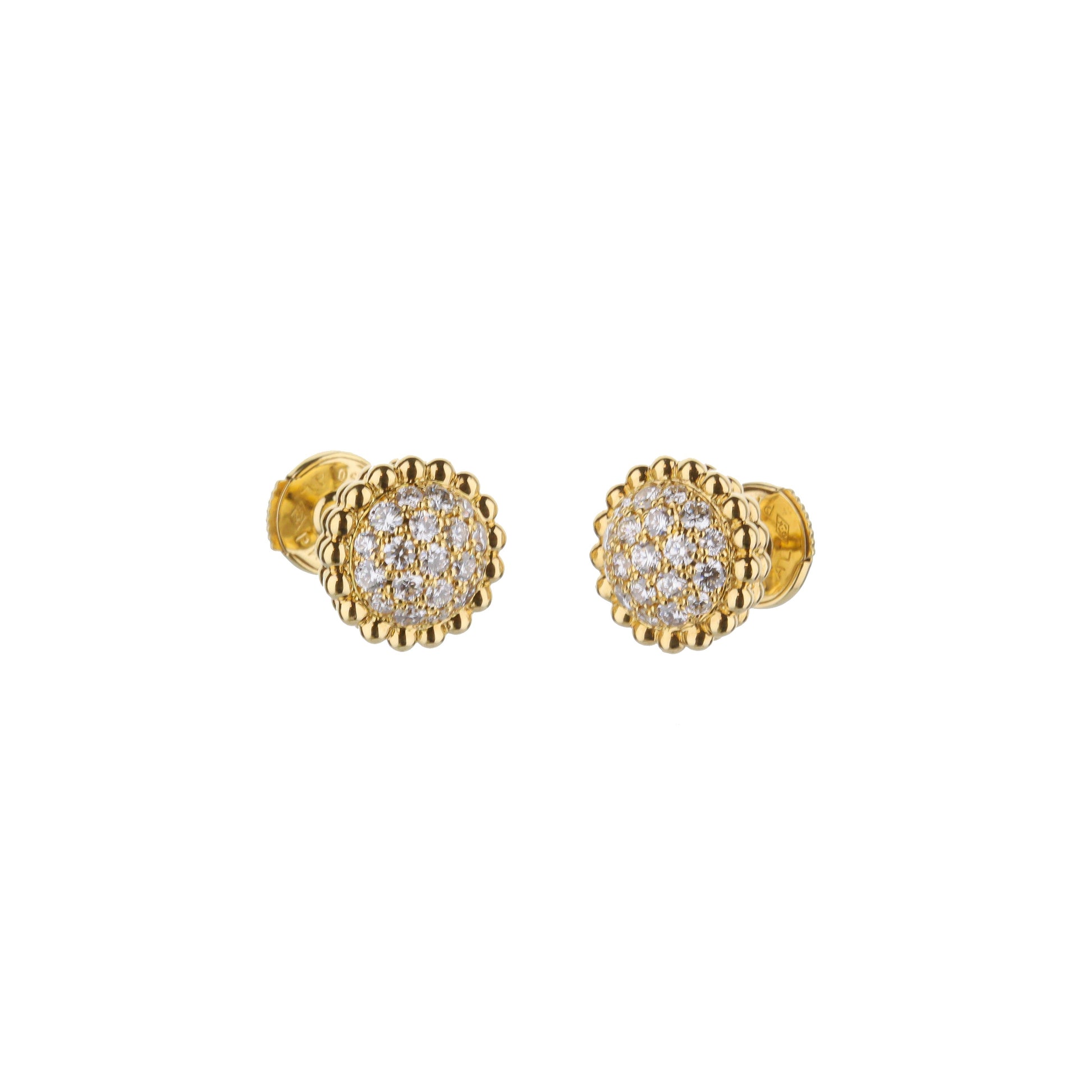 Van Cleef & Arpels Perlã©E Diamond Earrings 18K Yellow Gold Ref:Vcaro9Pg00