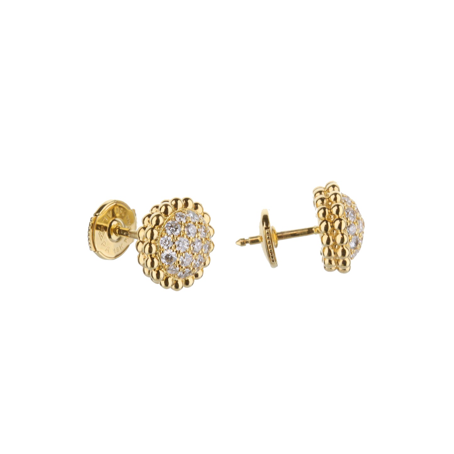 Van Cleef & Arpels Perlã©E Diamond Earrings 18K Yellow Gold Ref:Vcaro9Pg00