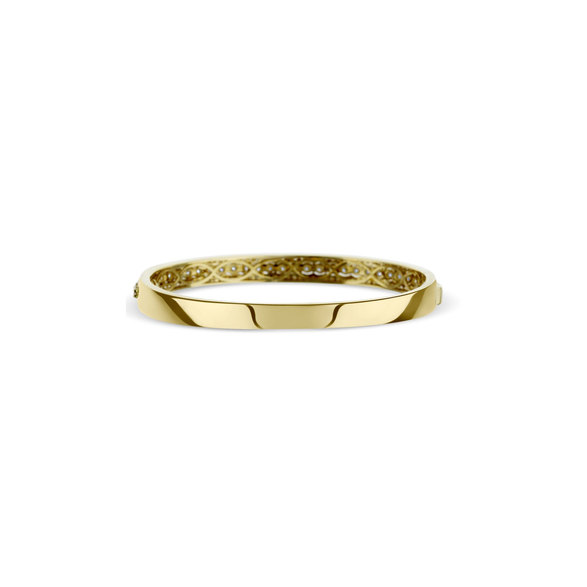 18K Yellow Gold Round Diamond Braceletbangle