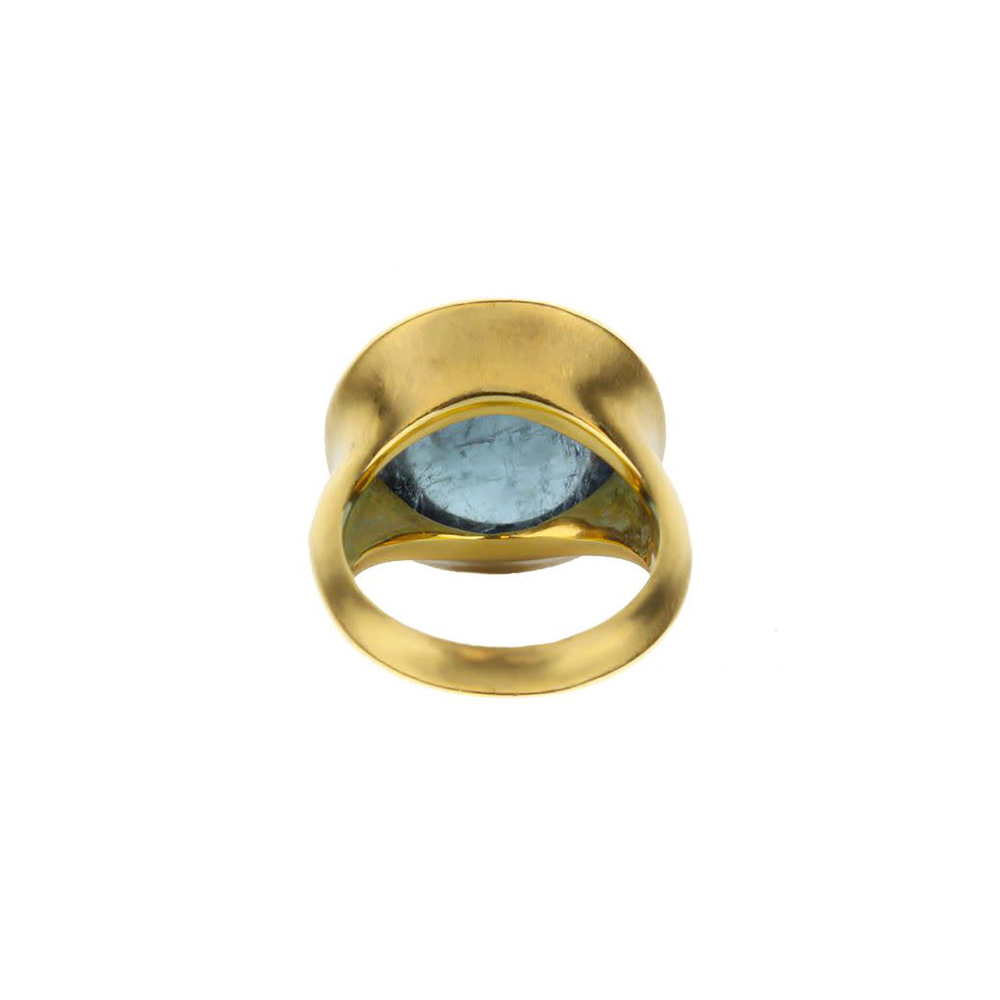 18K Yellow Gold Labradorite Diamond Halo Ring