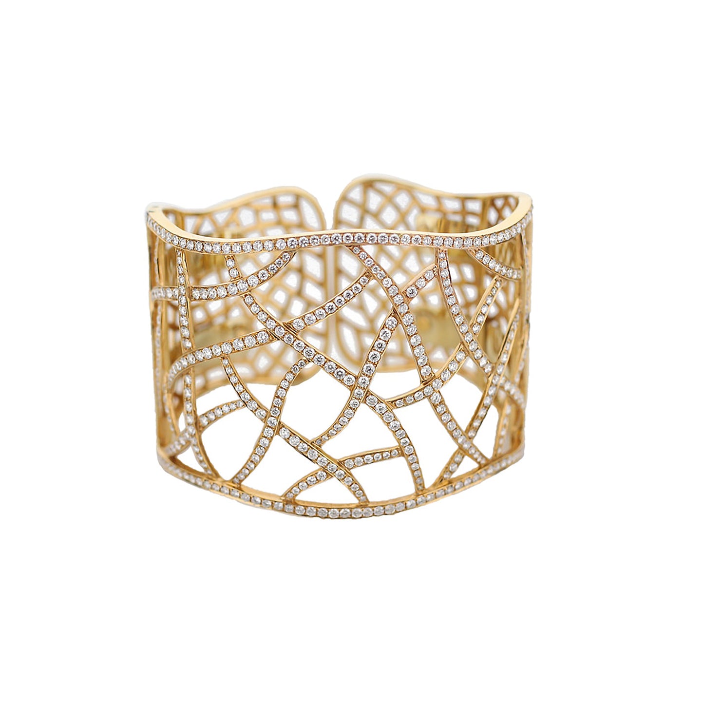 18K Rose Gold Diamond Vine Cuff Bracelet