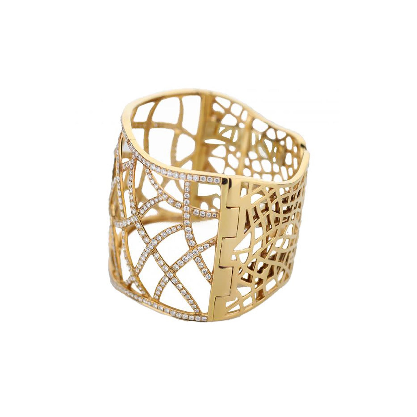 18K Rose Gold Diamond Vine Cuff Bracelet