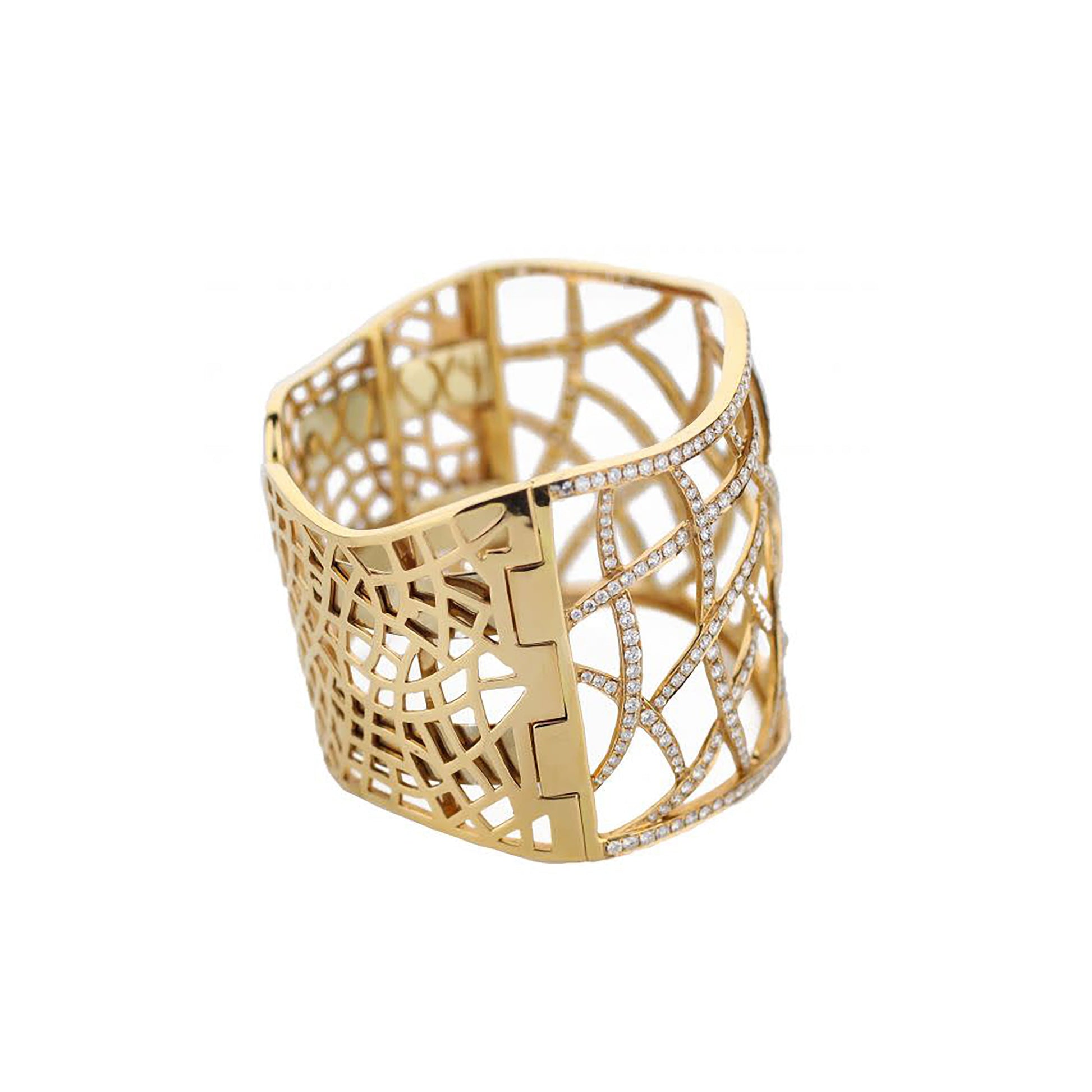 18K Rose Gold Diamond Vine Cuff Bracelet