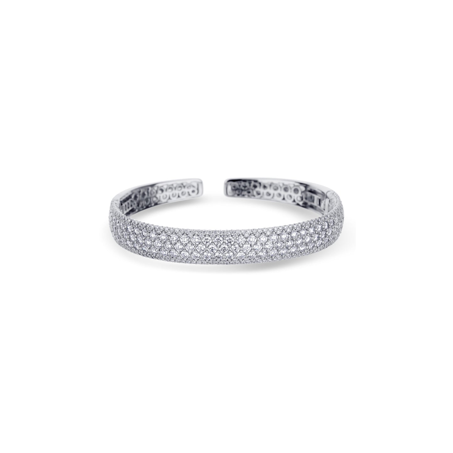 18K White Gold Open Cuff With Diamonds