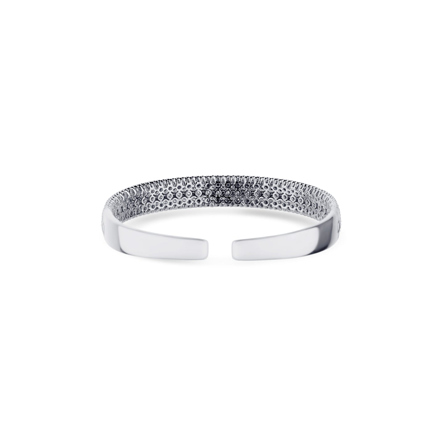 18K White Gold Open Cuff With Diamonds