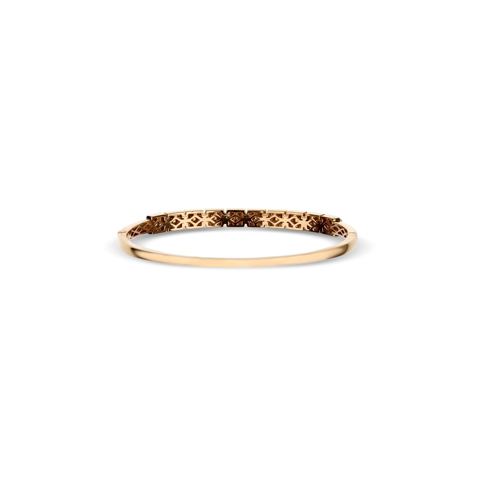 18K  Rose Gold Odelia Yellow Diamond With White Diamonds Halo Bangle