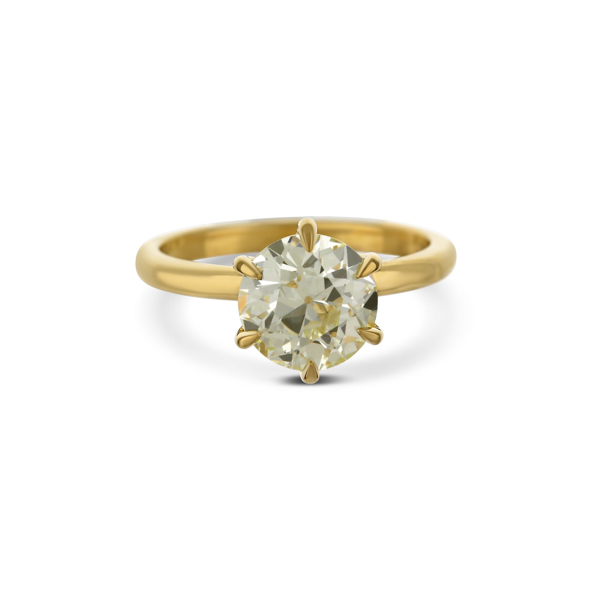 18K Yellow Gold Old European Brilliant Cut Diamond Ring