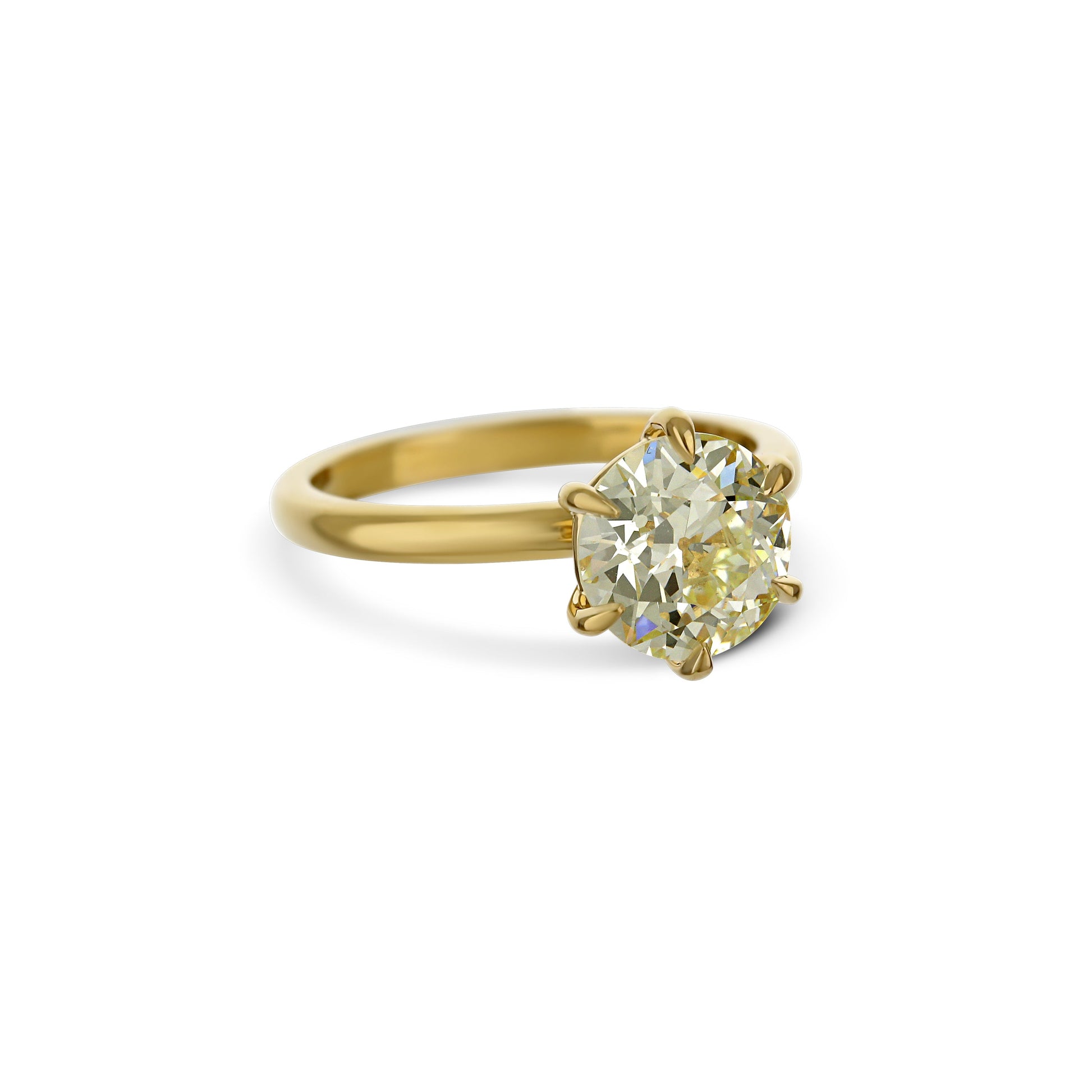 18K Yellow Gold Old European Brilliant Cut Diamond Ring