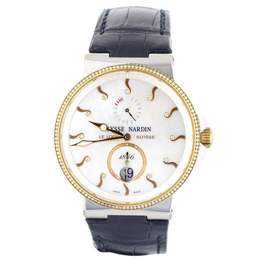 ULYSSE NARDIN MAXI MARINE MOTHER OF PEARL DIAMOND DIAL TWO TONE 41M 265-66