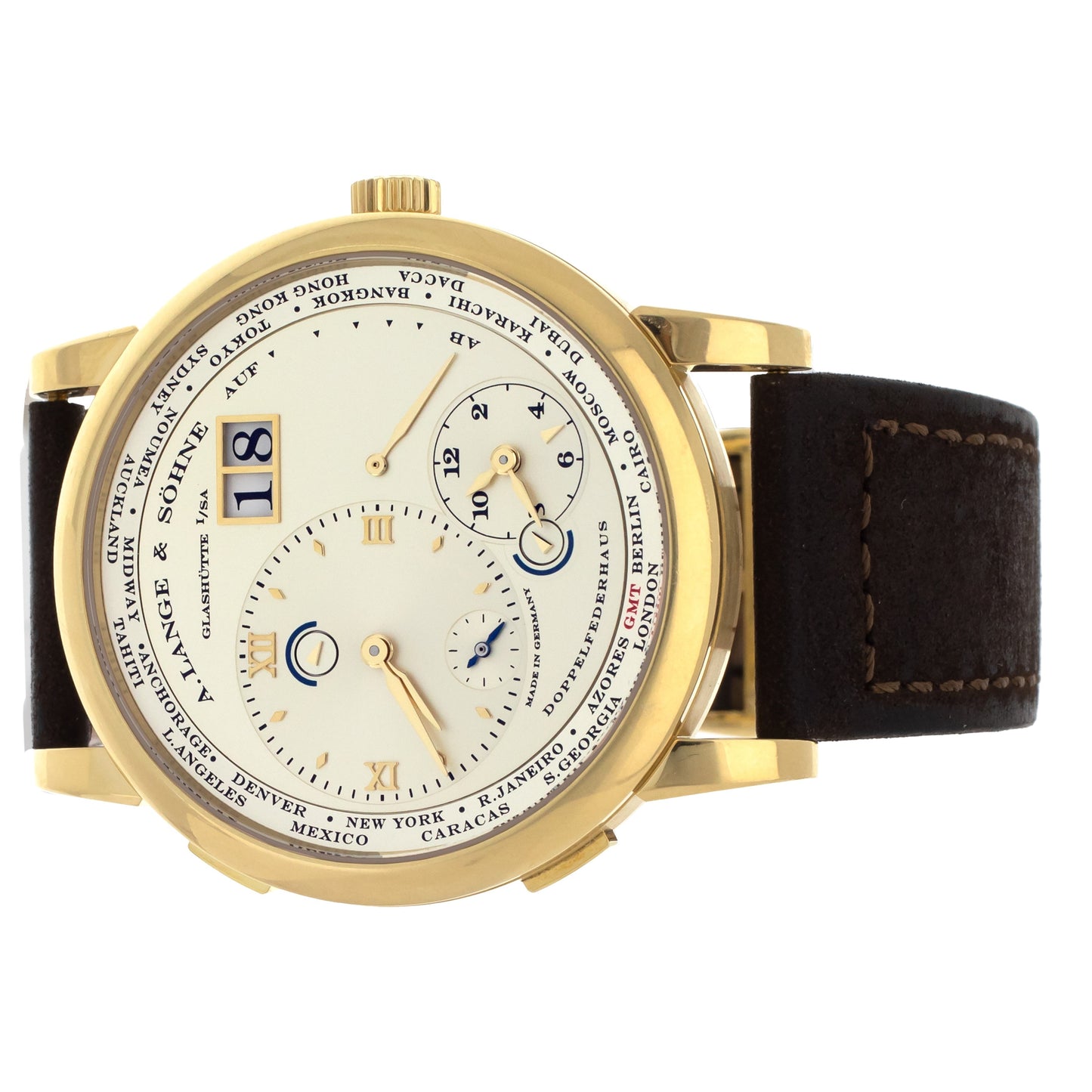 A. Lange & Söhne Lange 1 Timezone Gold Dial Yellow Gold Manual 41.9MM 116.021