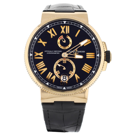 Ulysse Nardin Marine Chronometer Black Dial Gold  45MM 1186-122/42