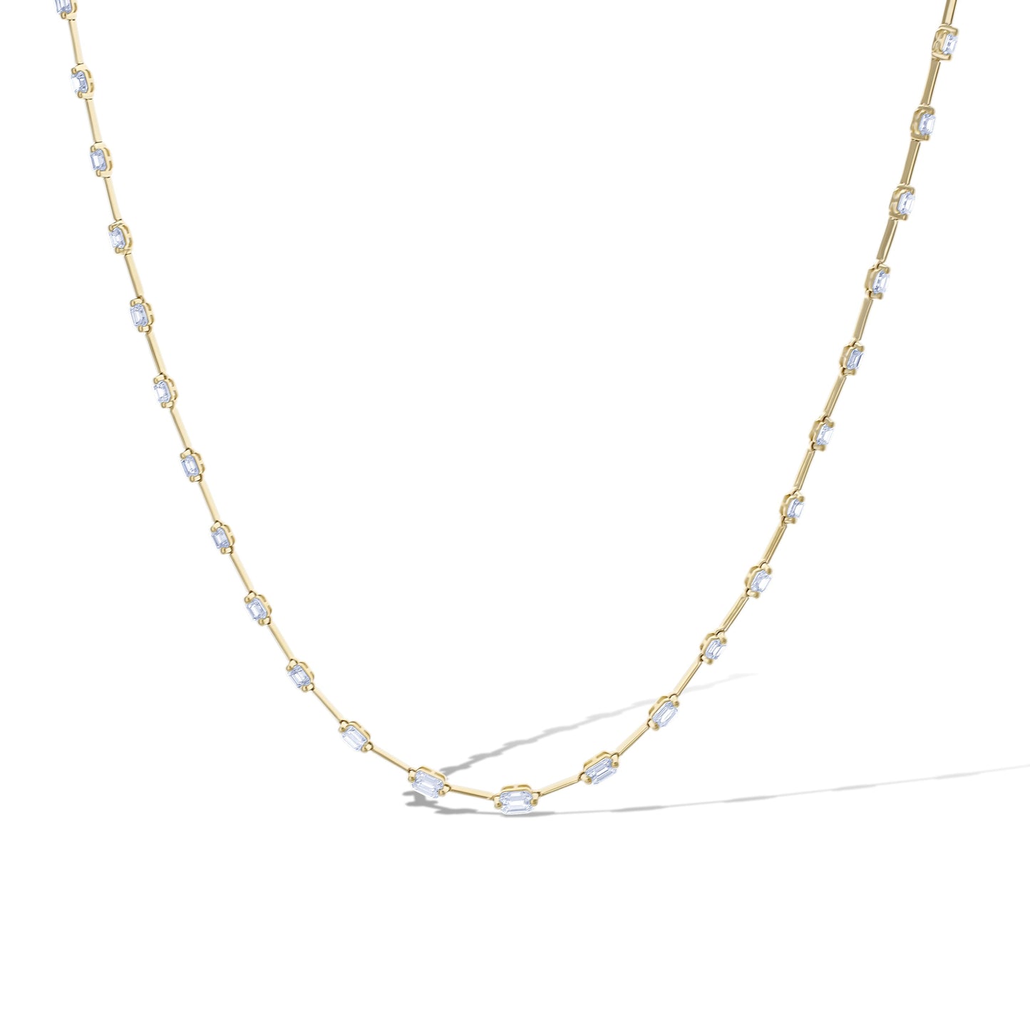 18K Yellow Gold Emerald-Cut Diamond By The Yard Chain16.5"